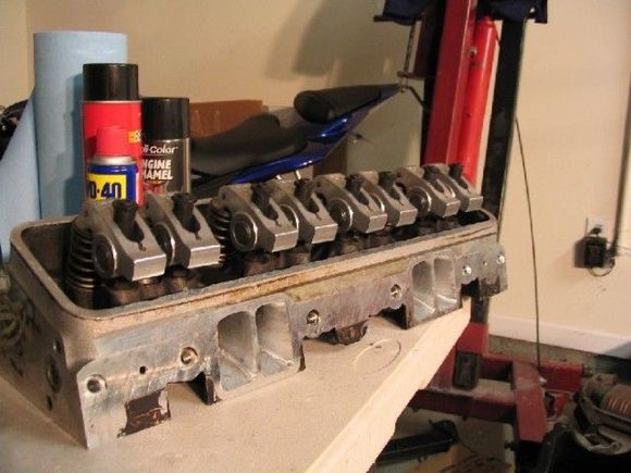 Heads with cleaned intakes and Roller Rockers