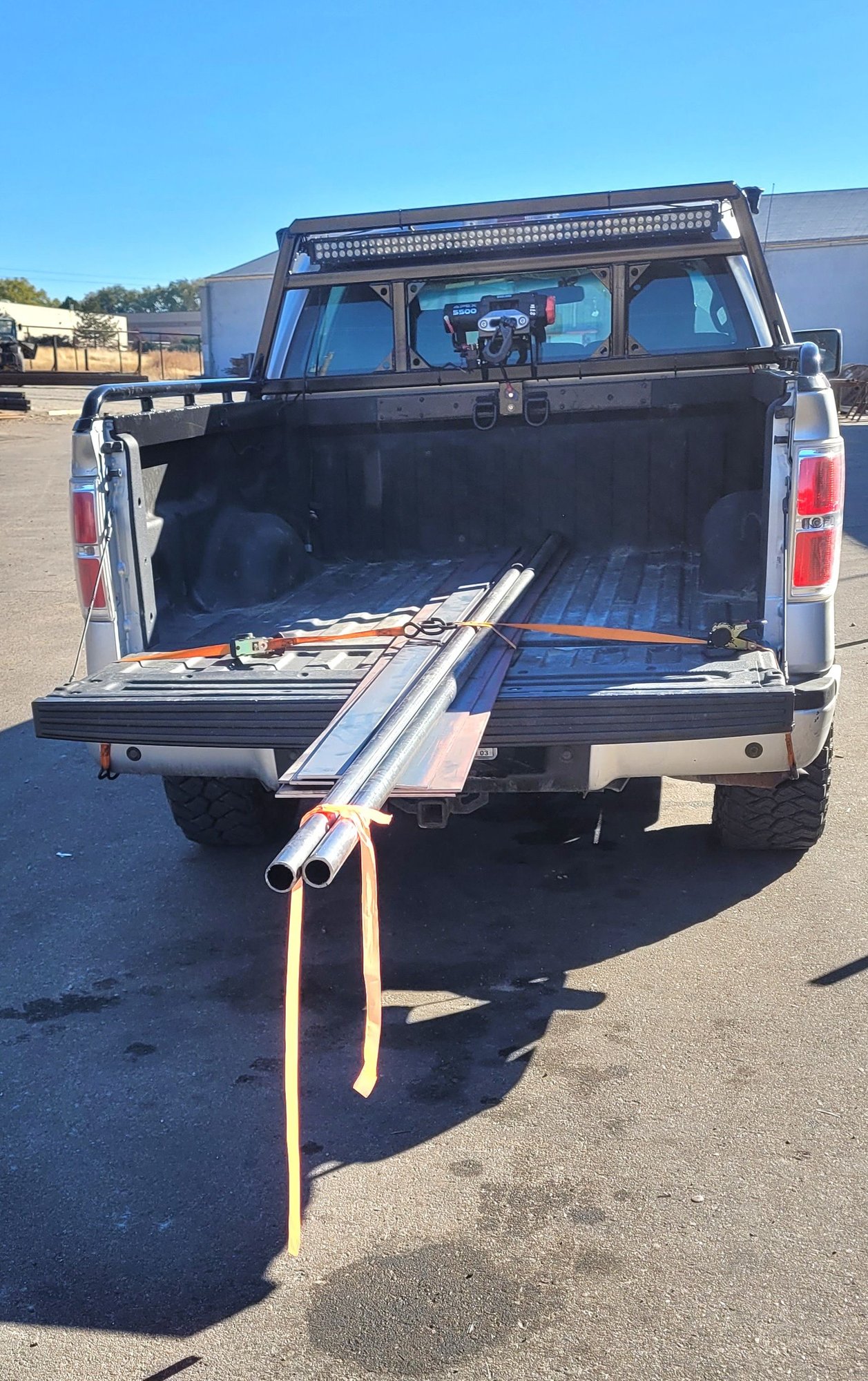 Picked up material to build front bumper