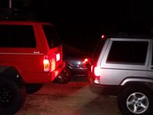 Mine lifted on 32s compared to my buddy's stock on 265/70/r16s