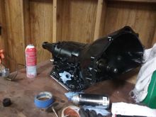 This guy is ready to go.  New seals, filter, AN fitting adapters and not pictured speedo cable,  braded stainless dipstick and +2 quart pan