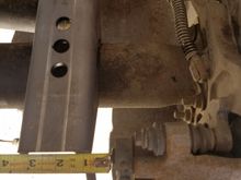Measured out the perch widths on the 8.8 i need to build up. 5.5" in to center from the cast ebrake spindle. Kind of worried about the deistance of the perch from the caliper.