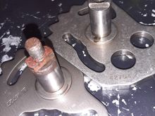 Here are the shift sectors. The one that takes a bolt to attach the shifting linkage is the HD, and a nut is the J case.