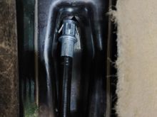 This is about where the rear connector wil lay in relevance to the parking brake assembly. I wont know for sure where exactly to posistion this end until I get the parking brake finished and connected to the other end of the cable.