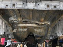 Metal prep stage before applying POR-15. This is essential to getting it to adhere to the clean metal. 