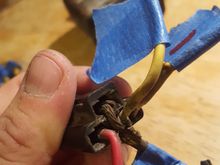 pigtail off of relay: can see exposed wiring where it got hot and melted when I started the car. 
relay where wires had melted 2nd time around. what is it for? (friend says: heater choke relay). none of numbers show up when searched, not sure how to replace it. thought maybe there was an issue with this, that's why wires had melted right by it, and that's why I wanted to replace it.