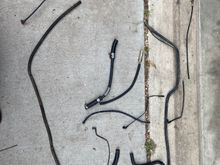 Replaced all this old brittle tubing. Feels good. Like taking a shower after a week camping. And I never would have found the break if i wasn't replacing it all. It was up under the rim of the firewall behind lots of other stuff. 