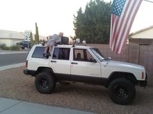 just put bed liner on the lowers of the jeep!