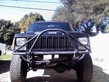 the newest edition
custom tubular bumper with winch plate, d-ring tabs, hoop, and light tabs