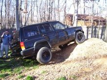 No flex. Notice the back tire is off the ground.