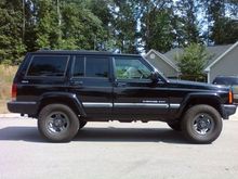 2" lift with 30x9.50x15's and gun metal painted rims
