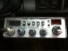 Uniden bearcat cb. Cheap and awesome. I get like 2 1/2 miles out!  Not bad for $50 radio.