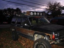 right side
new mirrors
4 roof lights
shovel
cb ant.
side light