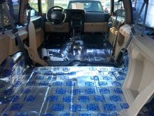 fat mat sound control, everything was covered, 120sqft was used.