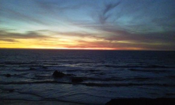 Sunset camping at Ca coast