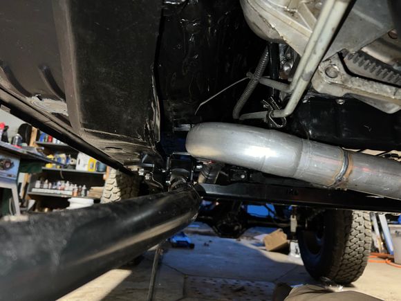 Not impressed with this clearance the the control arm. I may need to get a custom downpipe in the near future. 