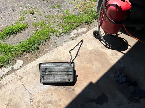 Prepping the pan for sandblasting 