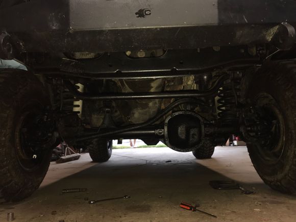 Fresh paint on front axle 