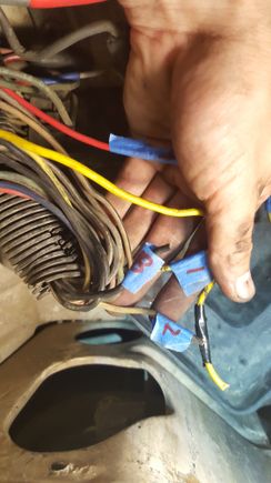 where the relay connected to (battery side passenger side). 3 wires to 1, 4 wires to other, both these attached to relay. 
this is where wires also melted the 2nd round