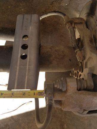 Measured out the perch widths on the 8.8 i need to build up. 5.5" in to center from the cast ebrake spindle. Kind of worried about the deistance of the perch from the caliper.