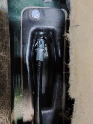 This is about where the rear connector wil lay in relevance to the parking brake assembly. I wont know for sure where exactly to posistion this end until I get the parking brake finished and connected to the other end of the cable.