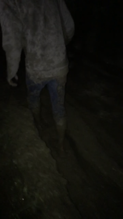 The ruts I made trying to get out were nearly knee-deep