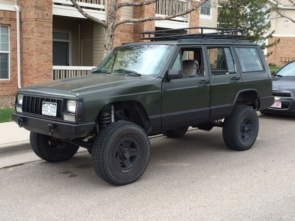 Duplicolor Bed Armor spray over por15 on doors.