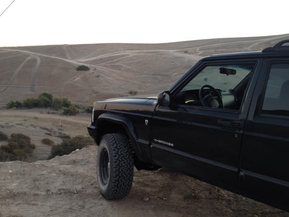 Jeepin' right at the Mexican border (Tijuana is right over that ridge)