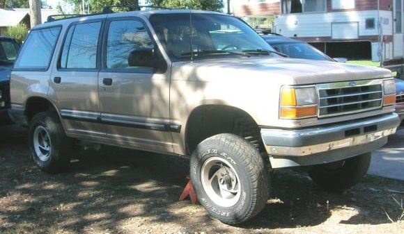 1992, Ford, Explorer XLT on delivery day.

A perfectly good daily driver with the exception of needing front wheel bearings. Came with a recent rebuild on the tranny. 

Only cost me $400 and I thought I would recoupe that by parting it out. I finally gave up that idea when I figured out that my area only has idiots reading craigs list!