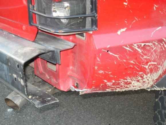Big Arce rock did a little damage when I was coming off of it.  This is the reason my rear bumper has the tube underneath.