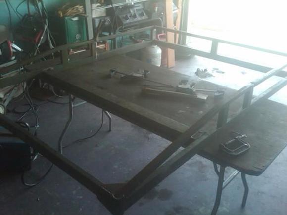 built my own rack someone was giving a truck rack away for free on craigslist so i cut it up and welded this up