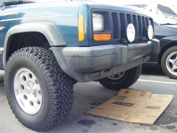 Before - minor trimming already done to accommodate new tires.