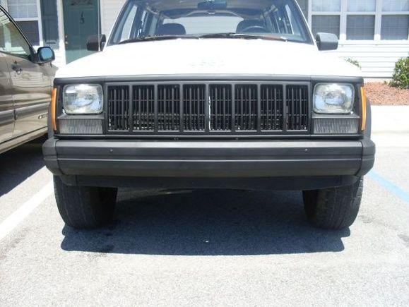 the grill is new but it was red so i sanded the gloss off and hit it with some flat black along with the bazels but they were just faded