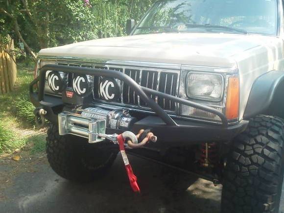 dirtbound offroad/ wilson fabrication front bumper w/ warn m8000 and kc 5in. lights