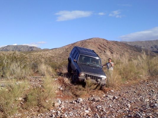 beatin up the stock jeep