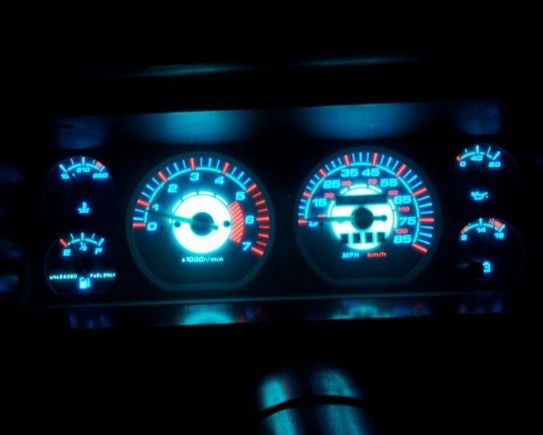 Halo glow gauge faces-night view.