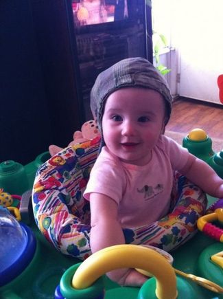 kuk miss aubree with papas hat on
