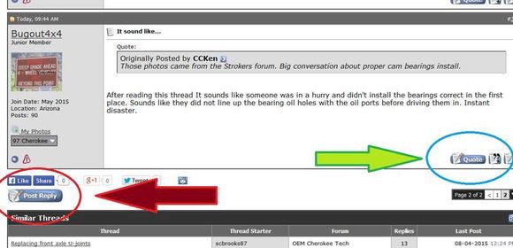 Use "Post Reply", NOT "Quote", unless you have a REASON to quote.