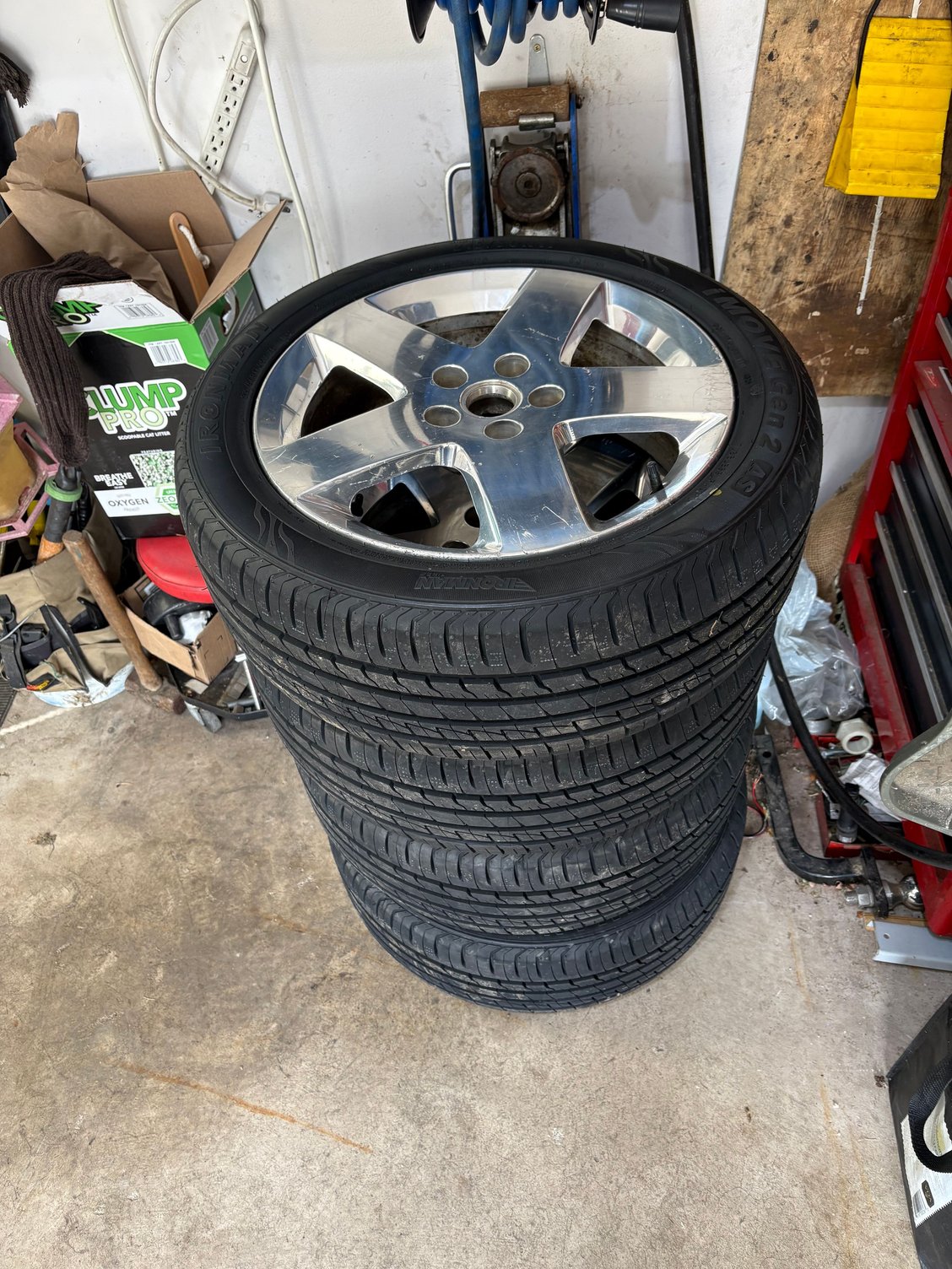Tires mounted ready to balance 