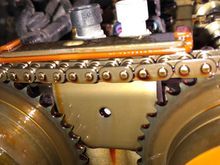 This loose cheap EBay chain was related to a P0014, I changed the intake and exhaust solenoids and replaced the timing and balance shaft chains with  Cloyes kits. 
