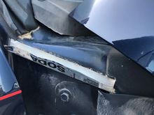 Passenger side, see how the water is diverted