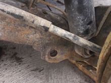 Lower shock bolt removed