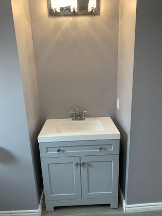 Sink and vanity installed and functional 