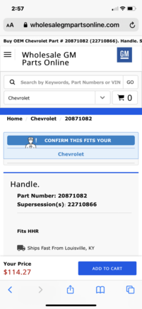 Try ordering from GM parts sites