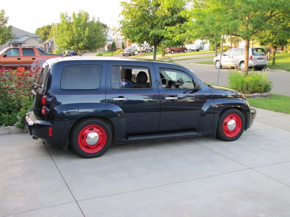 Custom wheels and baby moons , 2” lowering springs and cut and buff the paint works