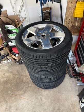 Tires mounted ready to balance 