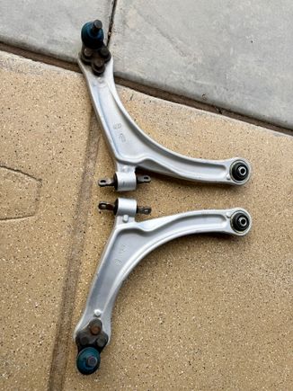 Replaced the rear bushings with the Moog problem solvers.  The dog bone bushings and the ball joints were still very good.