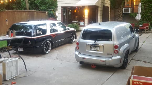 My bagged 2001 Blazer (built not bought) and my 2008 HHR