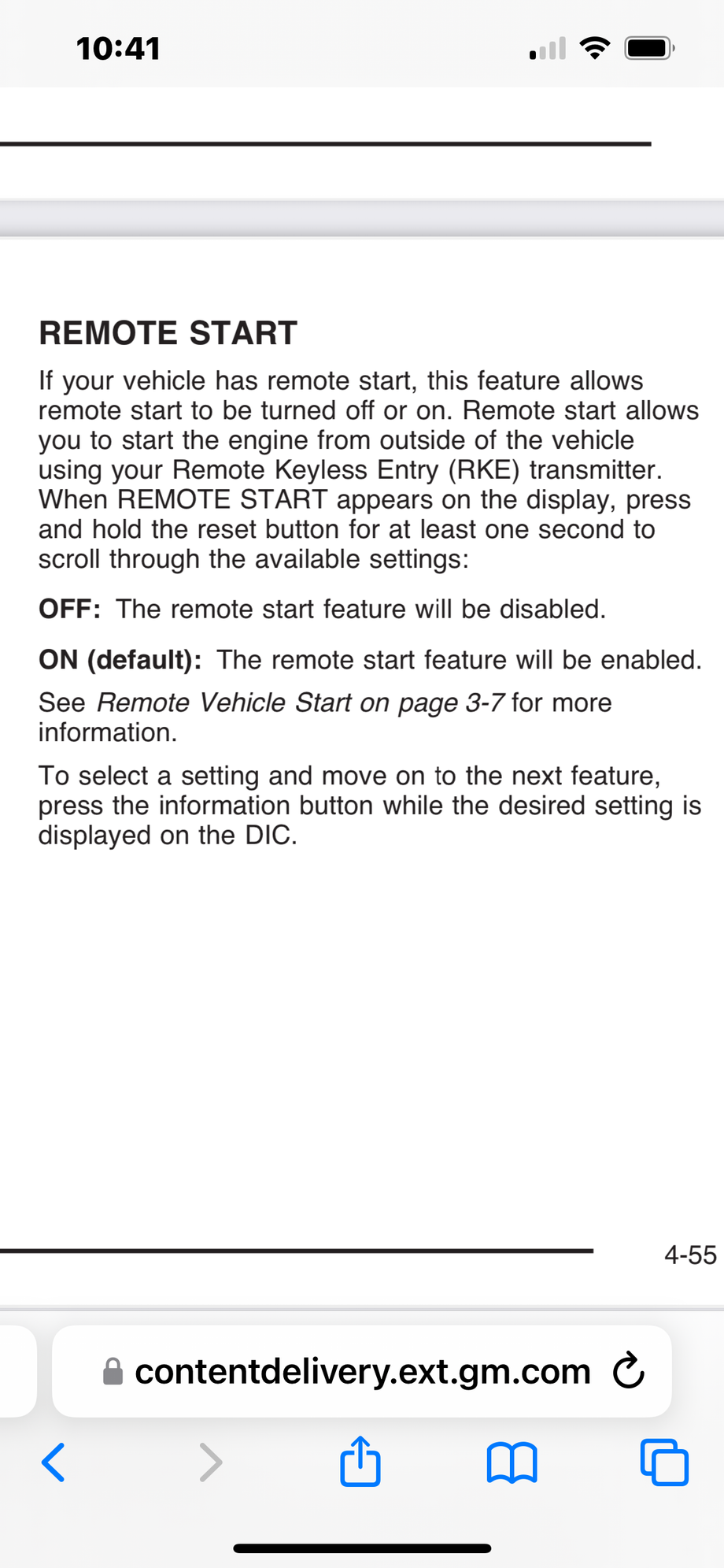 Remote start instructions 