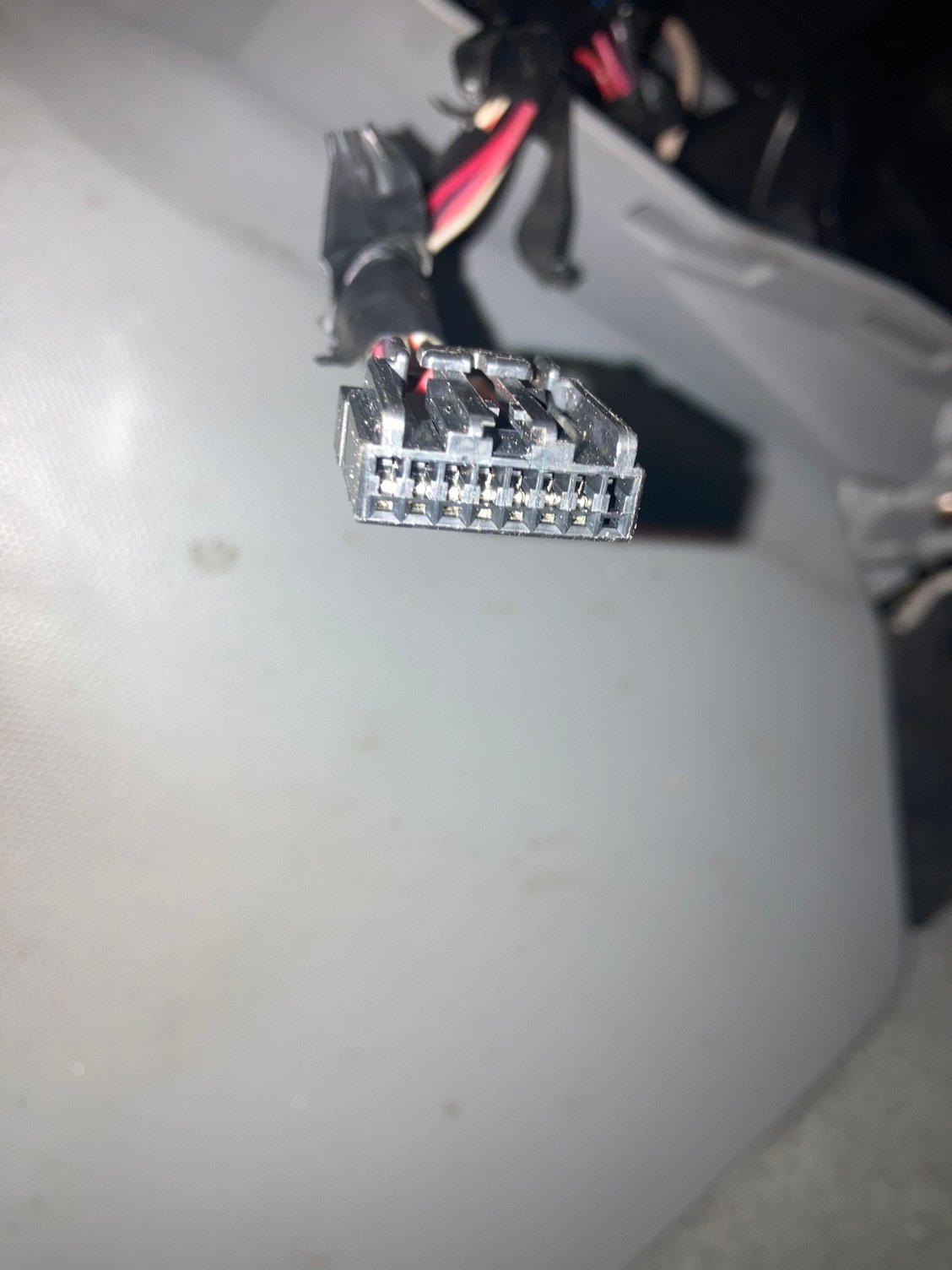 close image on connector on wiring coming out of console 