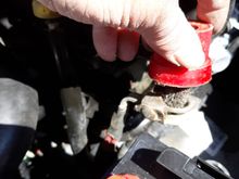 Clean the Positive clamp
